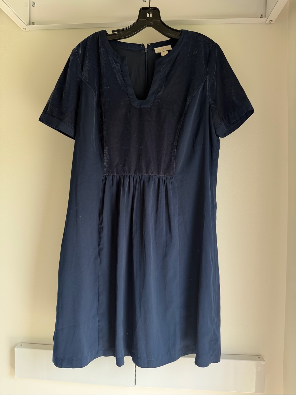 Loft women's navy velvet dress